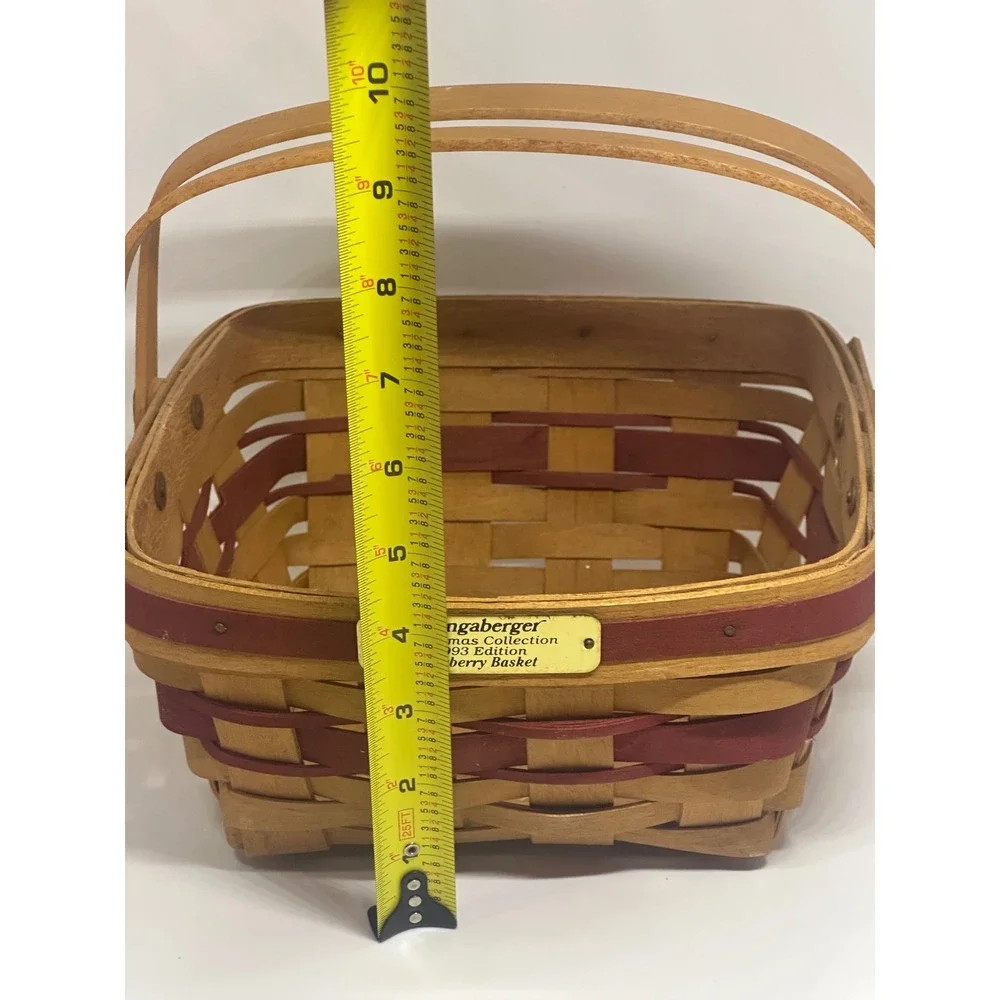 VTG Longaberger Bayberry Basket Brown Christmas Collection 1993 Woven Wood Small
